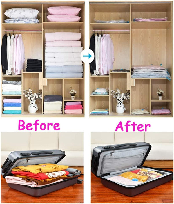 9 Pack Space Saver Vacuum Seal Storage Bag Kit, 2 Large, 5 Medium & 2 Small Awezingly