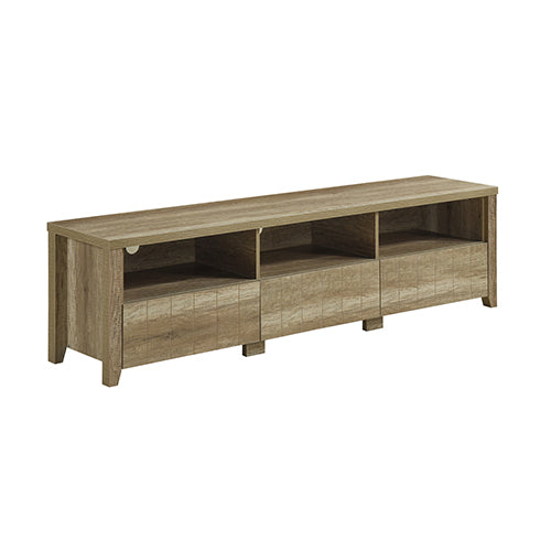 TV Cabinet 3 Storage Drawers with Shelf Natural Wood like MDF Entertainment Unit in Oak Colour Does Not Apply