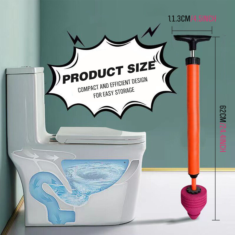 62cm High Pressure Toilet Unblock Toilet Pipe Plunger Bathrooms floor Drains Does not Apply