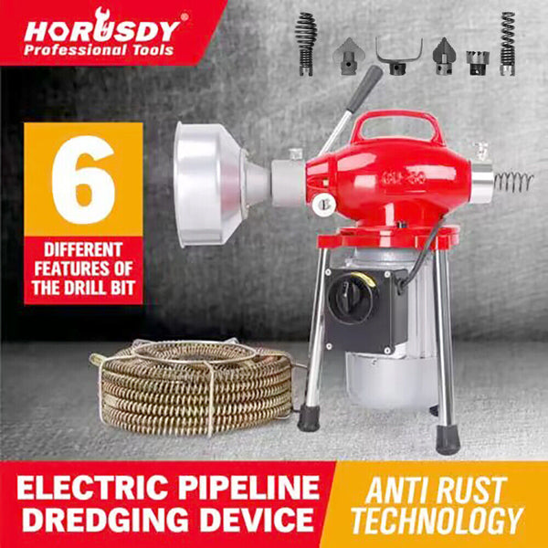 400W Drain Cleaner Electric Eel Rigid Plumbing Sewerage Pipe Machine 6 Cutters Does Not Apply