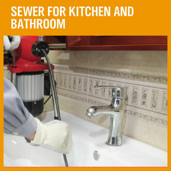 400W Drain Cleaner Electric Eel Rigid Plumbing Sewerage Pipe Machine 6 Cutters Does Not Apply