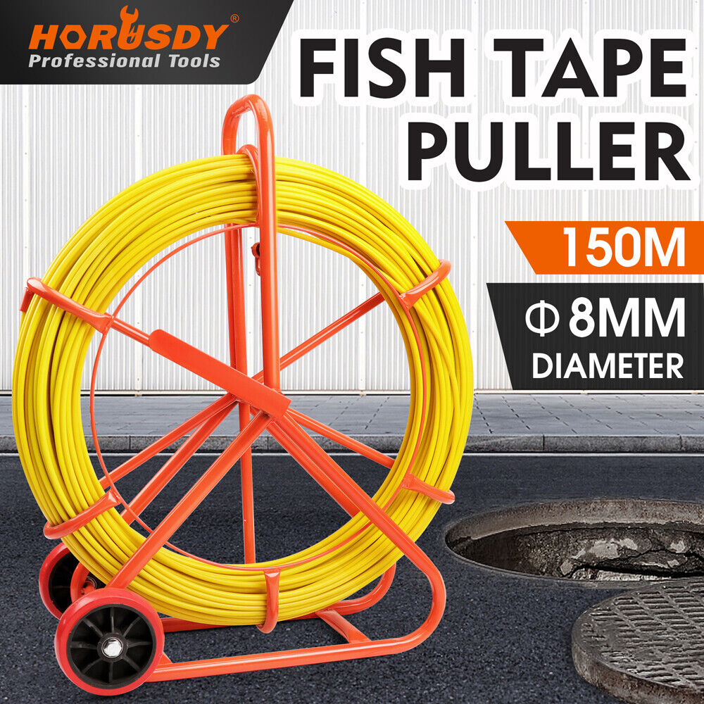 150M×8MM Fish Tape Puller Fiberglass Wire Cable Running Duct Rodder Heavy Duty Does not Apply