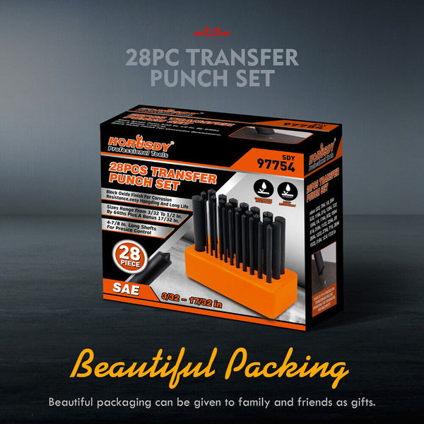 28x Center Transfer Punches Set Machinists Tool Punch Stand Heat Treated Steel Does Not Apply