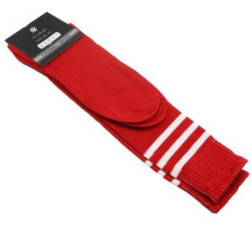 Mens Womens Sports Breathable Tube Long High Socks Knee Warm Casual Footy Soccer, Red Unique