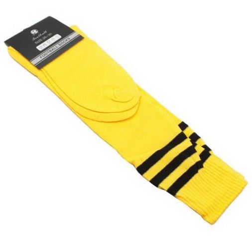Mens Womens Sports Breathable Tube Long High Socks Knee Warm Casual Footy Soccer, Yellow Unique