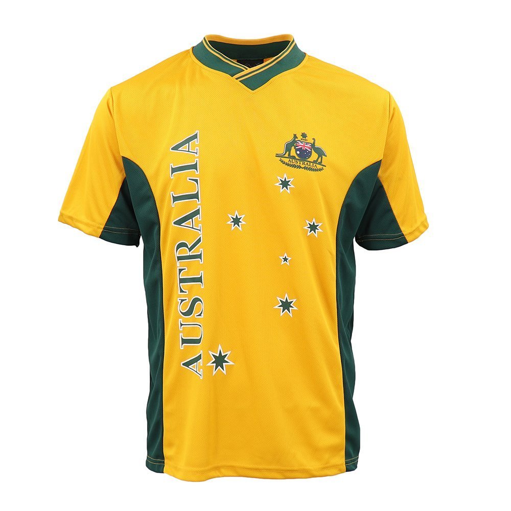 Adults Kids Men's Sports Soccer Rugby Jersy T Shirt Australia Day Polo Souvenir, Gold, 6 (Kids) Unique