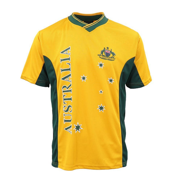 Adults Kids Men's Sports Soccer Rugby Jersy T Shirt Australia Day Polo Souvenir, Gold, 6 (Kids) Unique