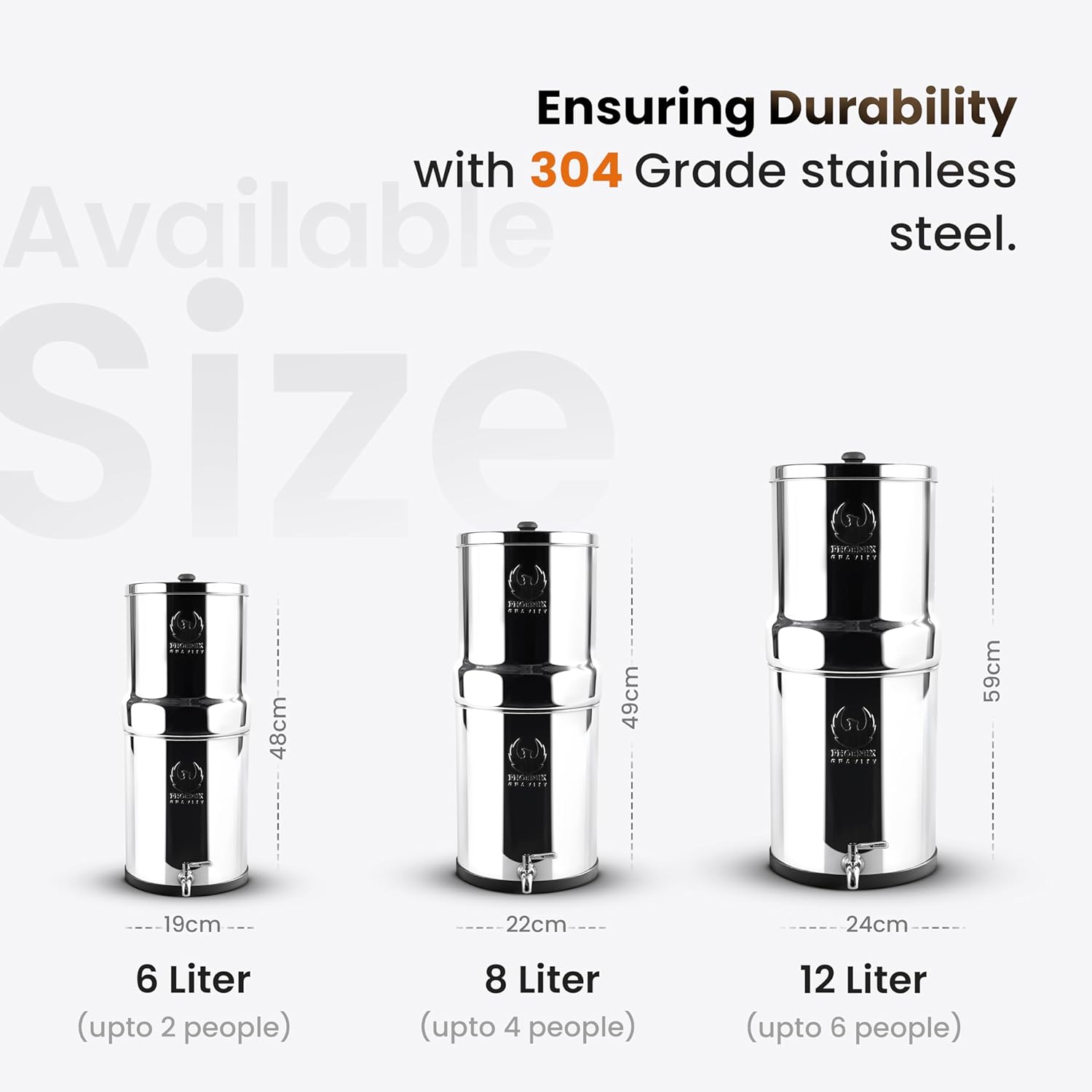 Phoenix 8L Stainless Steel Gravity Water Filter + POSTreat Fluoride cartridges Awezingly