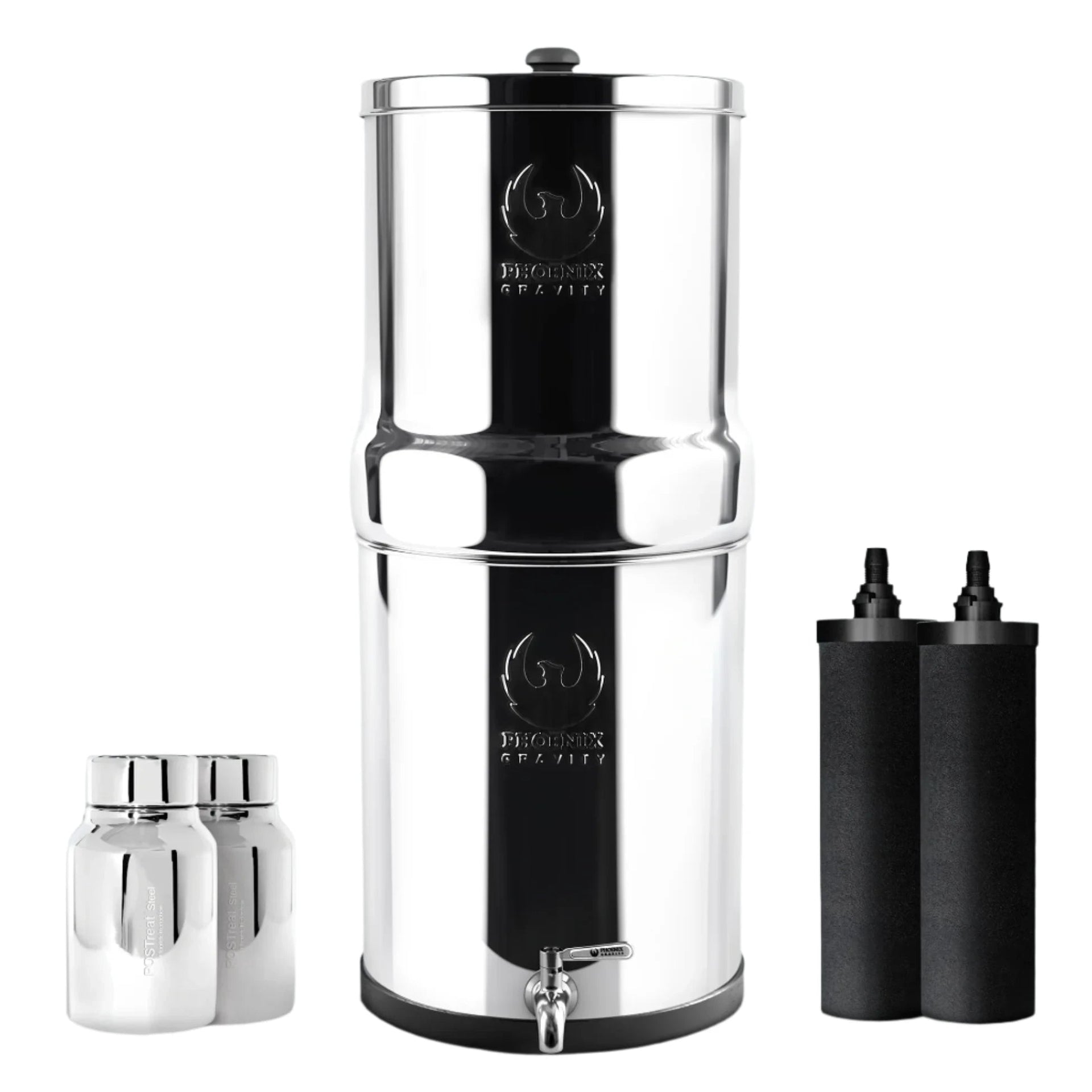 Phoenix 8L Stainless Steel Gravity Water Filter + POSTreat Fluoride cartridges Awezingly