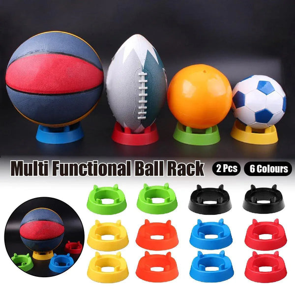 2PCS Football Basketball Volleyball Storage Stand Multi-Functional Ball Holder - Yellow Unique