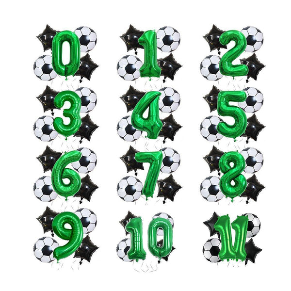 32 Inch Green Soccer Balloons 5 Pieces Set World Cup Birthday Party Decoration - 10 Unique