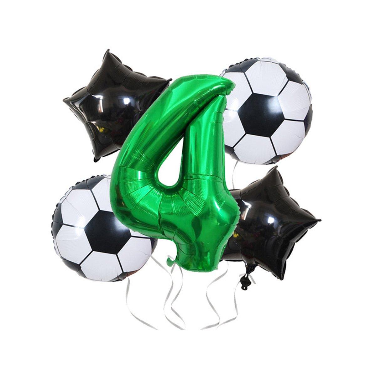 32 Inch Green Soccer Balloons 5 Pieces Set World Cup Birthday Party Decoration - 10 Unique