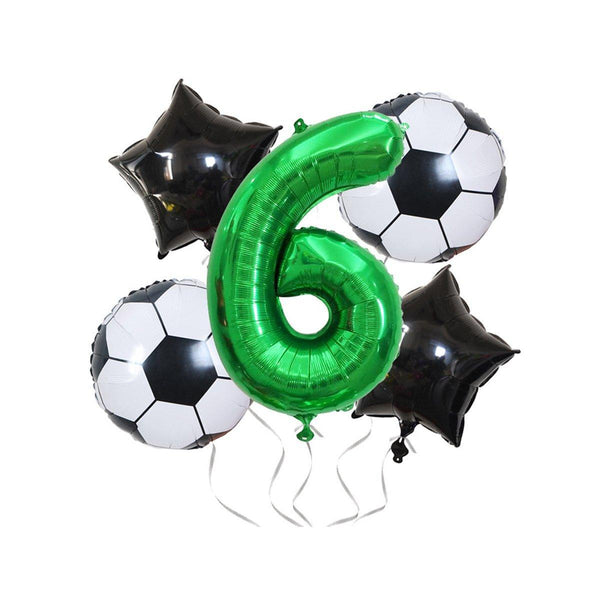 32 Inch Green Soccer Balloons 5 Pieces Set World Cup Birthday Party Decoration - 10 Unique