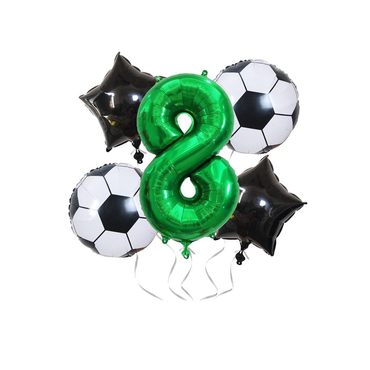 32 Inch Green Soccer Balloons 5 Pieces Set World Cup Birthday Party Decoration - 10 Unique