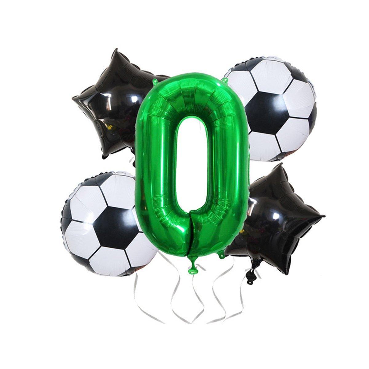 32 Inch Green Soccer Balloons 5 Pieces Set World Cup Birthday Party Decoration - 10 Unique