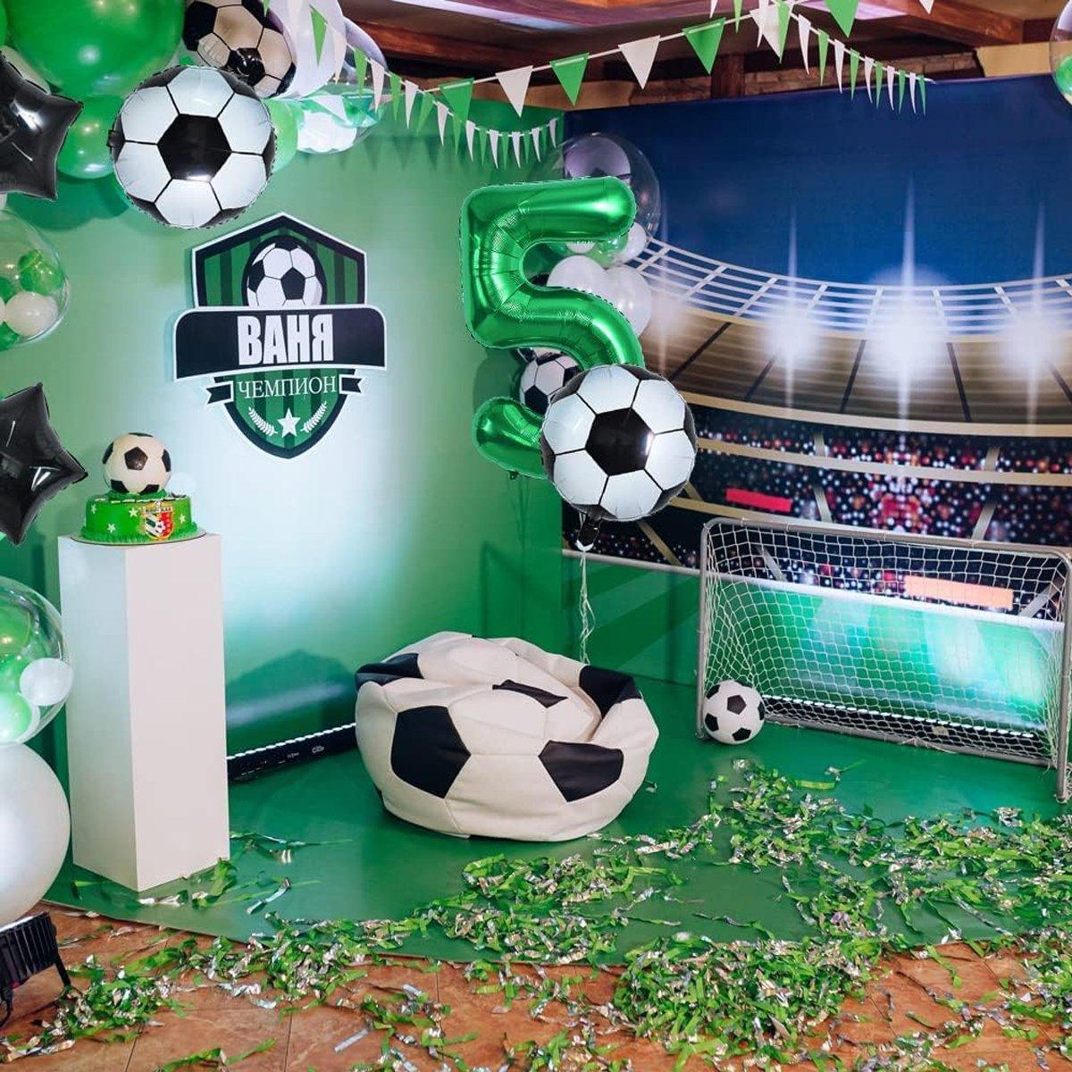 32 Inch Green Soccer Balloons 5 Pieces Set World Cup Birthday Party Decoration - 4