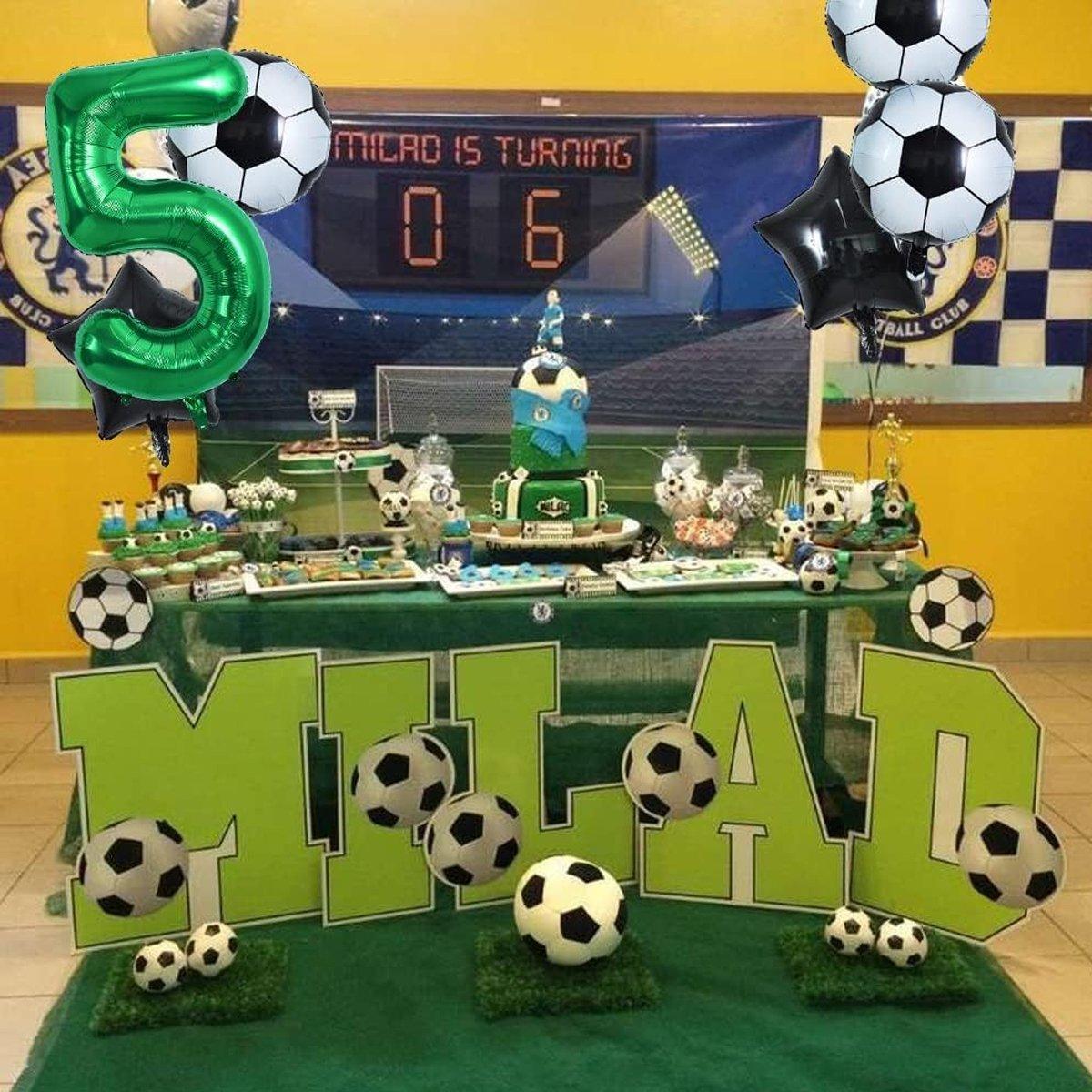 32 Inch Green Soccer Balloons 5 Pieces Set World Cup Birthday Party Decoration - 9 Unique