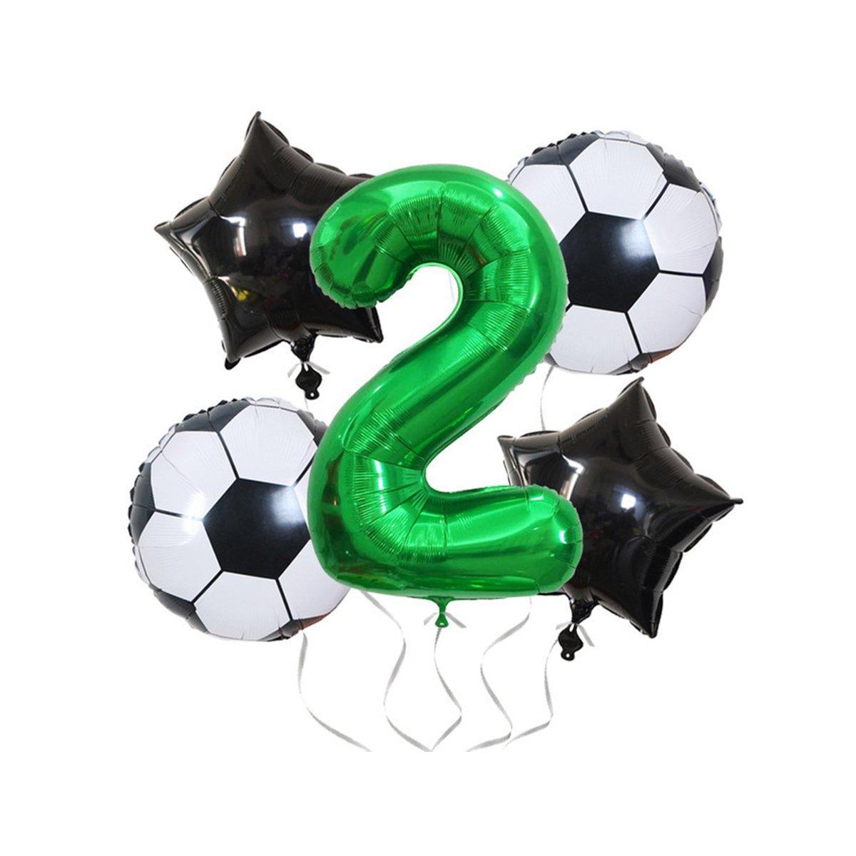 32 Inch Green Soccer Balloons 5 Pieces Set World Cup Birthday Party Decoration - 9 Unique