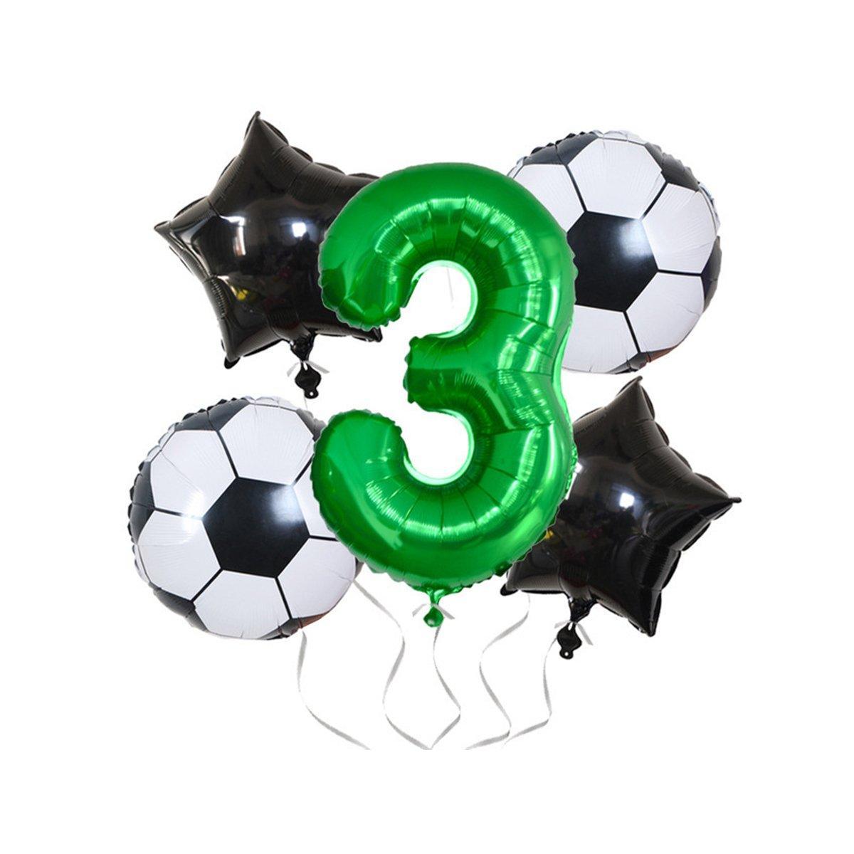32 Inch Green Soccer Balloons 5 Pieces Set World Cup Birthday Party Decoration - 9 Unique