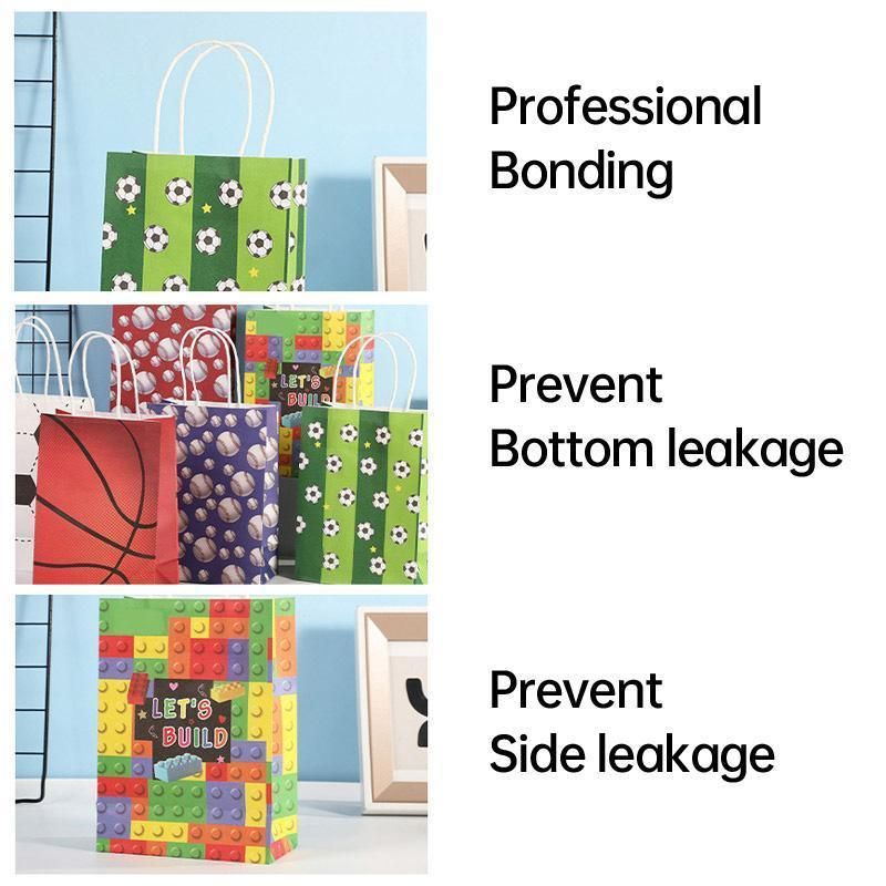 30PCS Fashion Ball Kraft Paper Gift Bag Festivals gift tote bag Party Favor Bag - Soccer-30pcs Unique