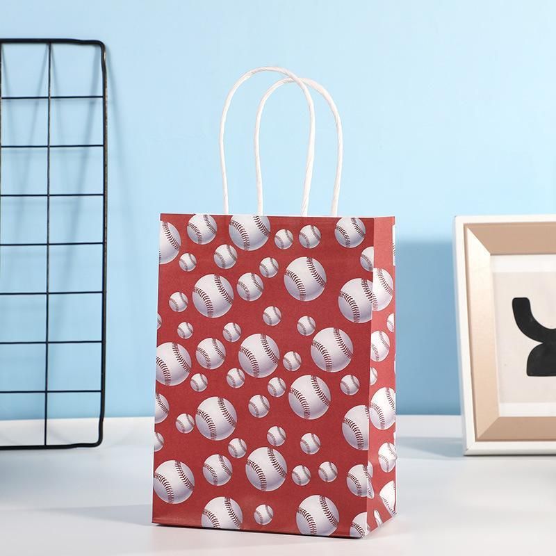 30PCS Fashion Ball Kraft Paper Gift Bag Festivals gift tote bag Party Favor Bag - Soccer-30pcs Unique