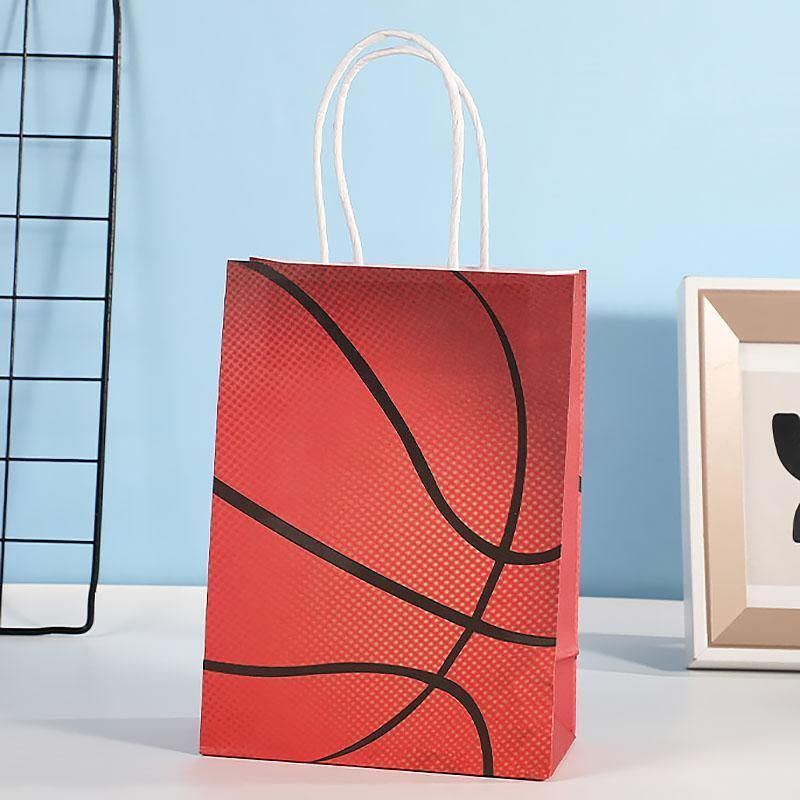 30PCS Fashion Ball Kraft Paper Gift Bag Festivals gift tote bag Party Favor Bag - Soccer-30pcs Unique