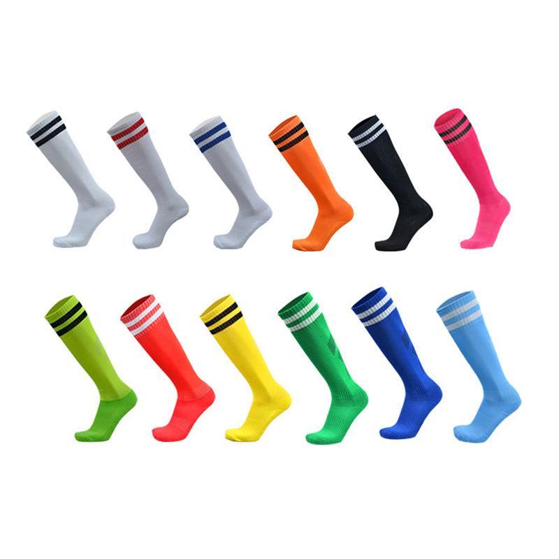 Mens Womens Sports Breathable Tube Long High Socks Knee Warm Casual Footy Soccer - Orange