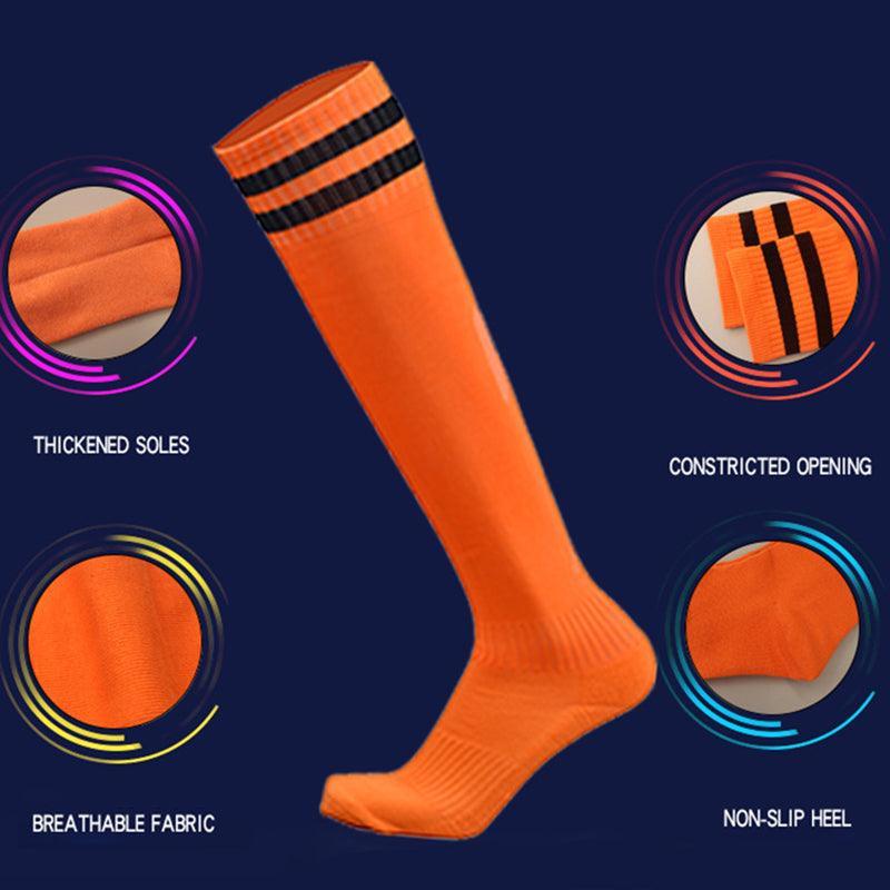 Mens Womens Sports Breathable Tube Long High Socks Knee Warm Casual Footy Soccer - Rose Red Unique