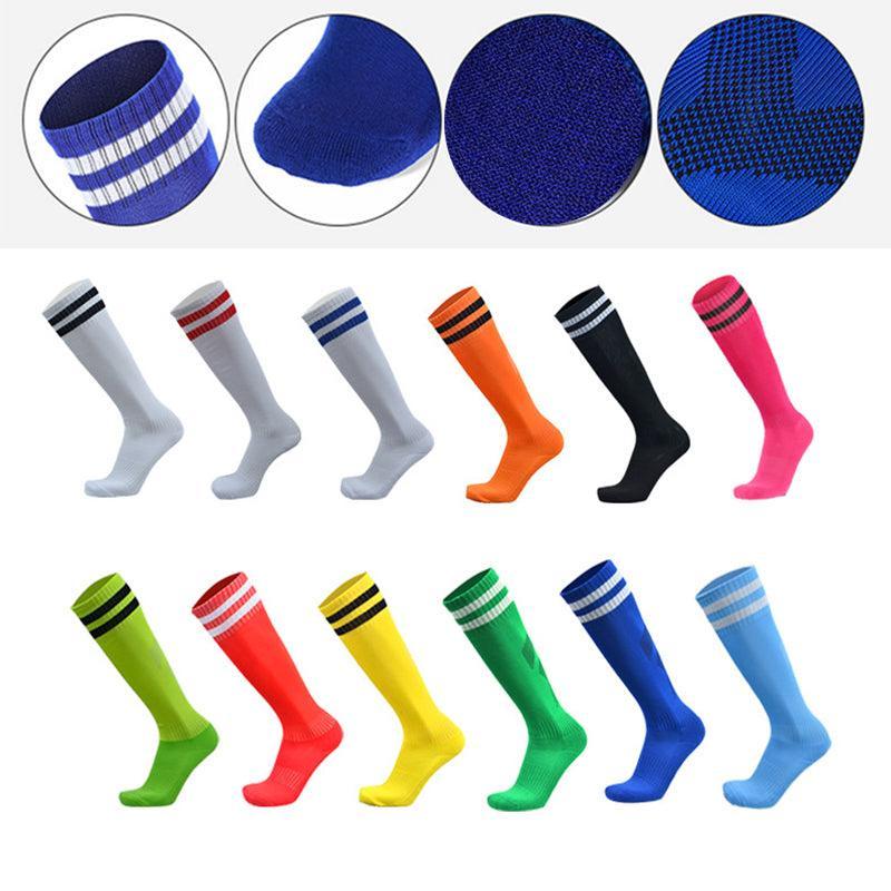 Mens Womens Sports Breathable Tube Long High Socks Knee Warm Casual Footy Soccer - Rose Red Unique