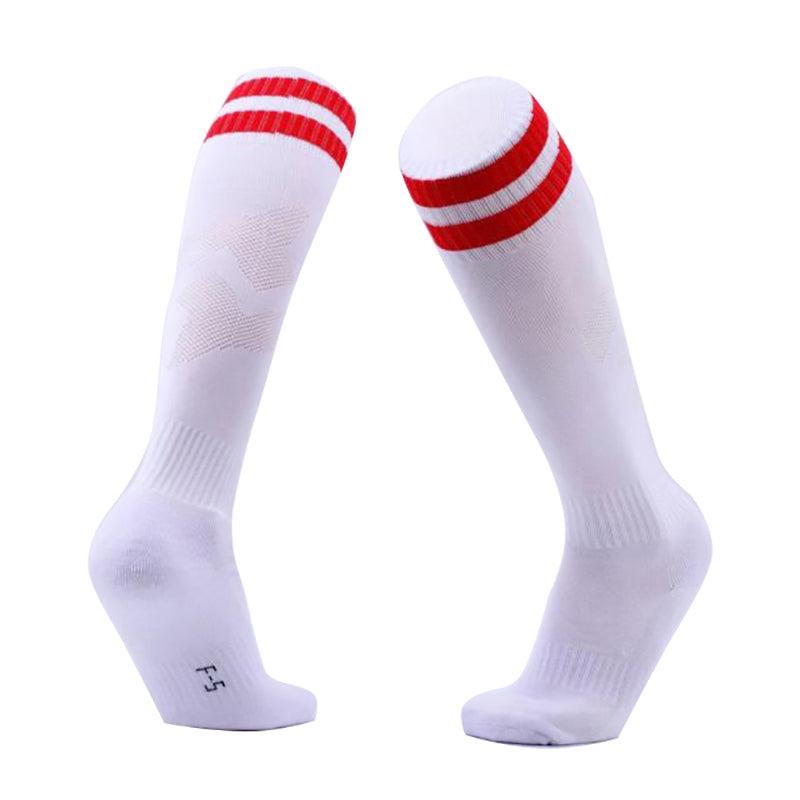 Mens Womens Sports Breathable Tube Long High Socks Knee Warm Casual Footy Soccer - Rose Red Unique
