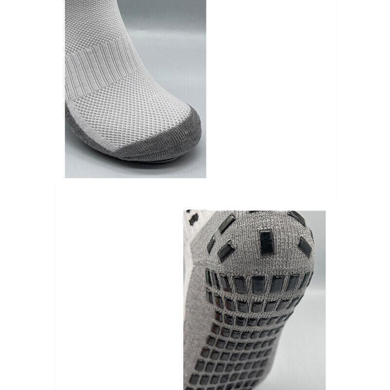 Anti-Slip Sports Socks with PVC Grip Dots for Soccer Basketball and Training Use - White Unique