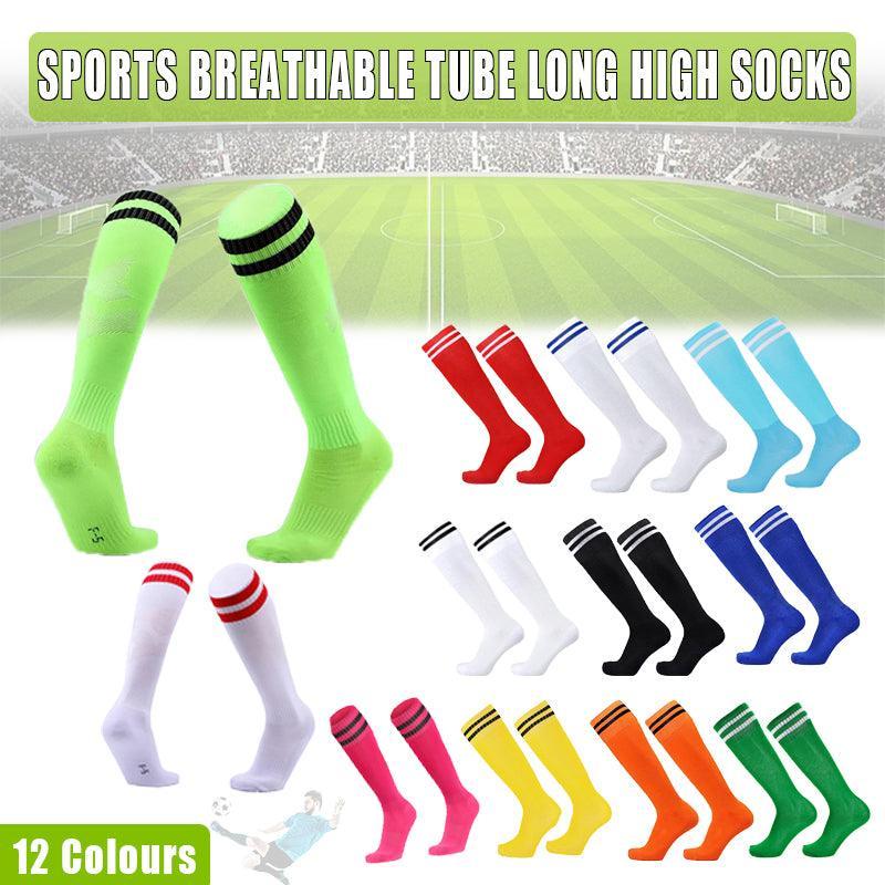 Mens Womens Sports Breathable Tube Long High Socks Knee Warm Casual Footy Soccer - Yellow Unique