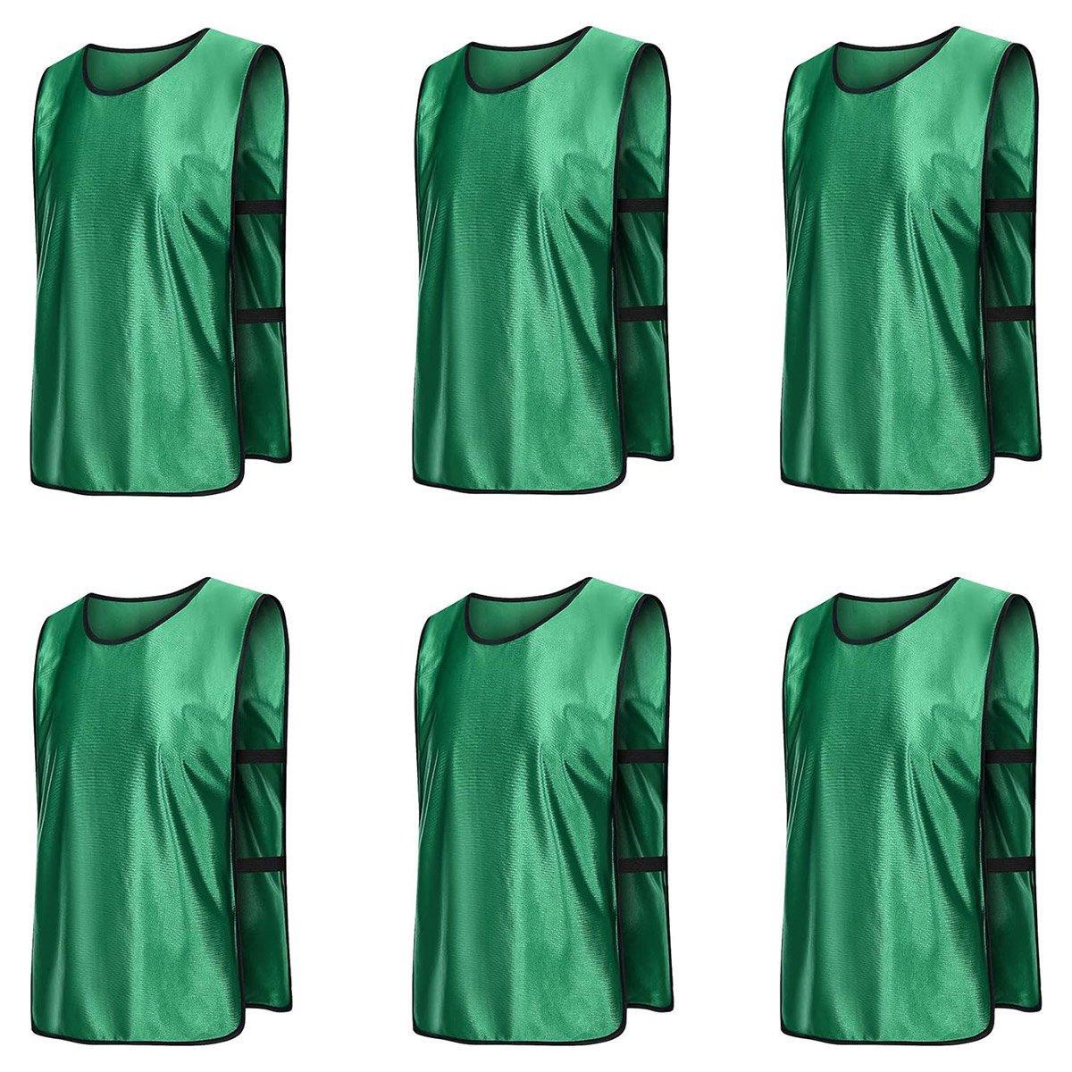 6X Sports Training Bibs Soccer Vests Group Team Bibs Basketball Cricket Football - GrassGreen-M Unique