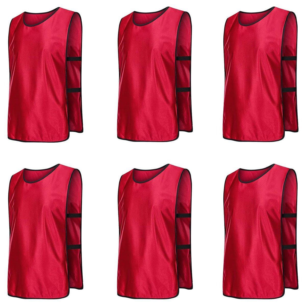 6X Sports Training Bibs Soccer Vests Group Team Bibs Basketball Cricket Football - GrassGreen-M Unique