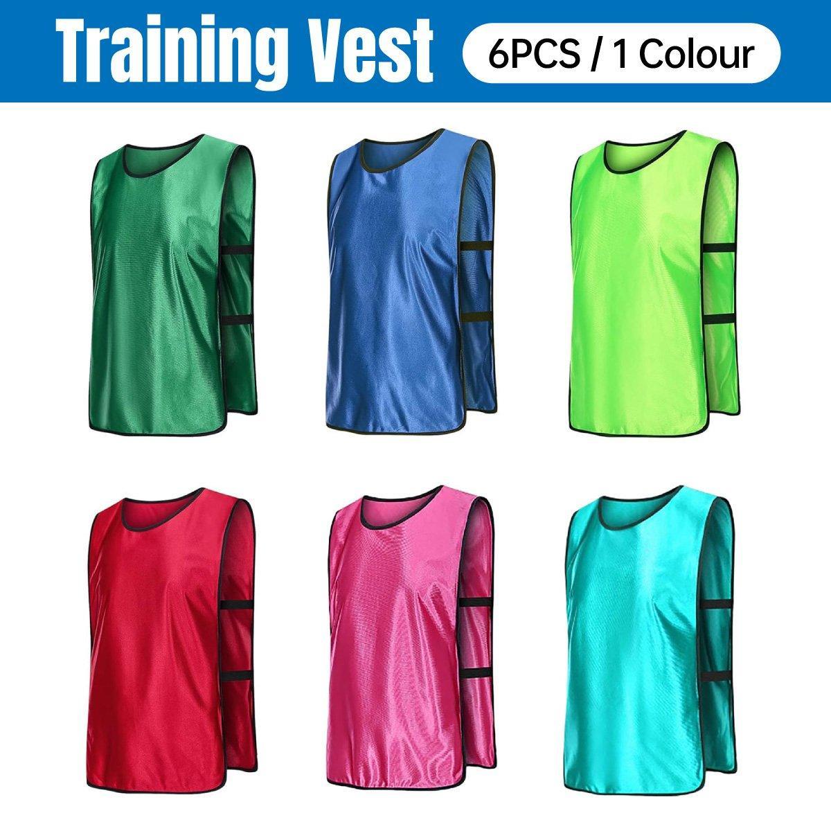 6X Sports Training Bibs Soccer Vests Group Team Bibs Basketball Cricket Football - Pink-M Unique