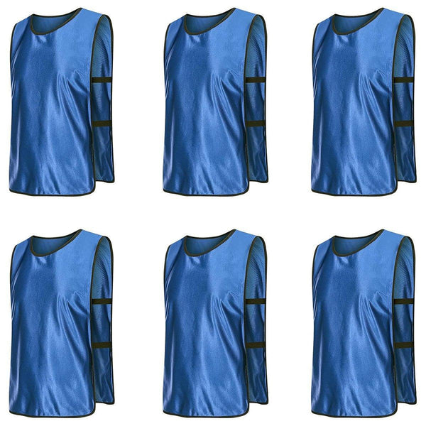 6X Sports Training Bibs Soccer Vests Group Team Bibs Basketball Cricket Football - Dark Blue-S Unique