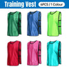 6X Sports Training Bibs Soccer Vests Group Team Bibs Basketball Cricket Football - Fluorescent Green-S