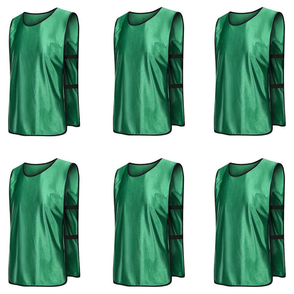 6X Sports Training Bibs Soccer Vests Group Team Bibs Basketball Cricket Football - Fluorescent Green-S Unique