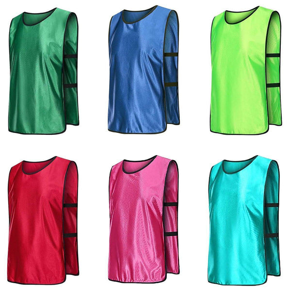 6X Sports Training Bibs Soccer Vests Group Team Bibs Basketball Cricket Football - Pink-S Unique