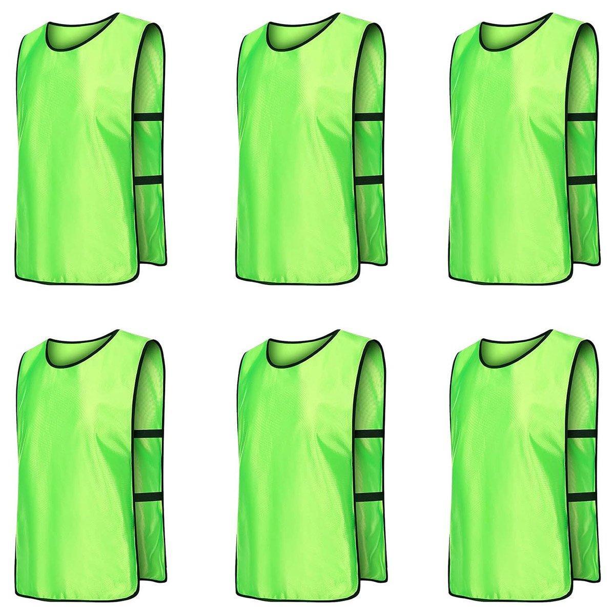 6X Sports Training Bibs Soccer Vests Group Team Bibs Basketball Cricket Football - Pink-S Unique