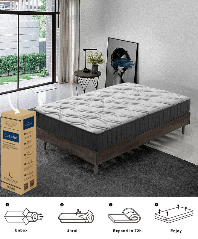 LUNALAND Easeful Eco Spay Foam Pocket Spring 20CM Single Hybrid Mattress Does Not Apply