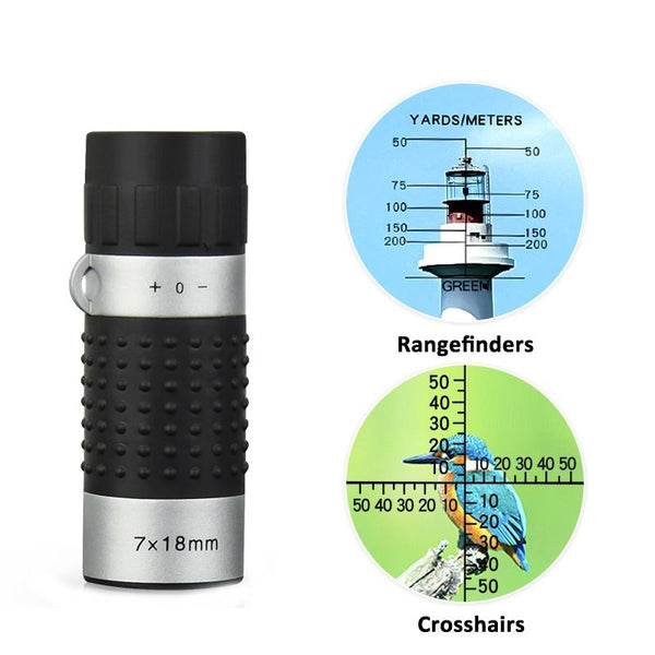 Compact 7X18 Monocular Telescope For Hunting Golf Hiking And Bird Watching - Crosshairs Does Not Apply