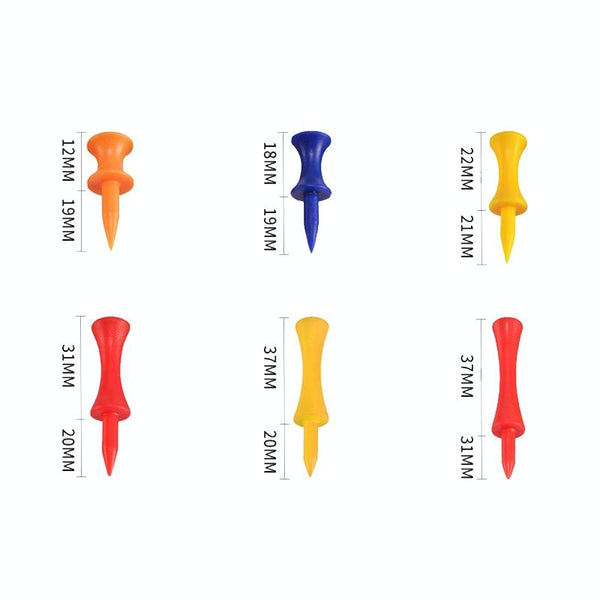 60-piece Plastic Golf Ball Tees with Ribbon Needle - 43mm Size Does Not Apply