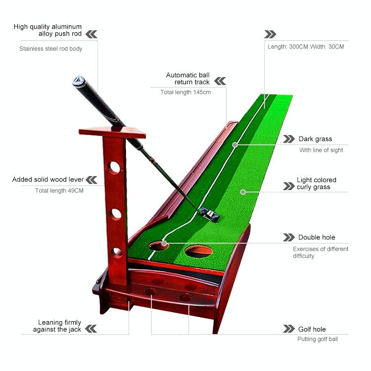3m Golf Solid Wood Putter Trainer Practice Set Training Mat Does Not Apply