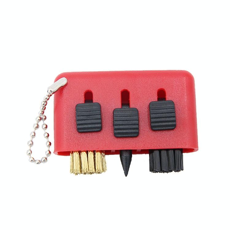 3-piece Portable Golf Groove Cleaning Brush - Red Does Not Apply