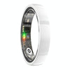 Smart Ring With Heart Rate Blood Oxygen Sleep & Sports Modes - Size 9 - White