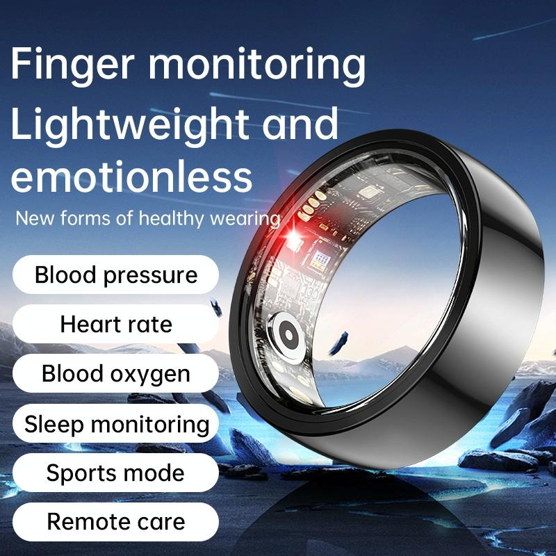 Smart Ring With Heart Rate Blood Oxygen Sleep & Sports Modes - Size 9 - White Does Not Apply
