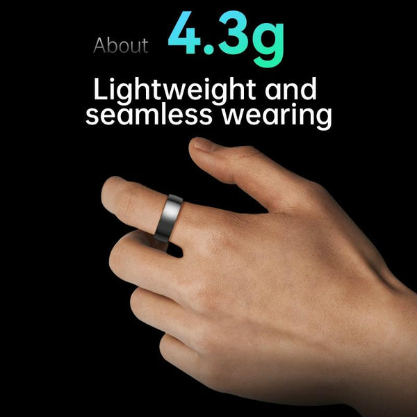 Smart Ring With Heart Rate Blood Oxygen Sleep & Sports Modes - Size 9 - White Does Not Apply