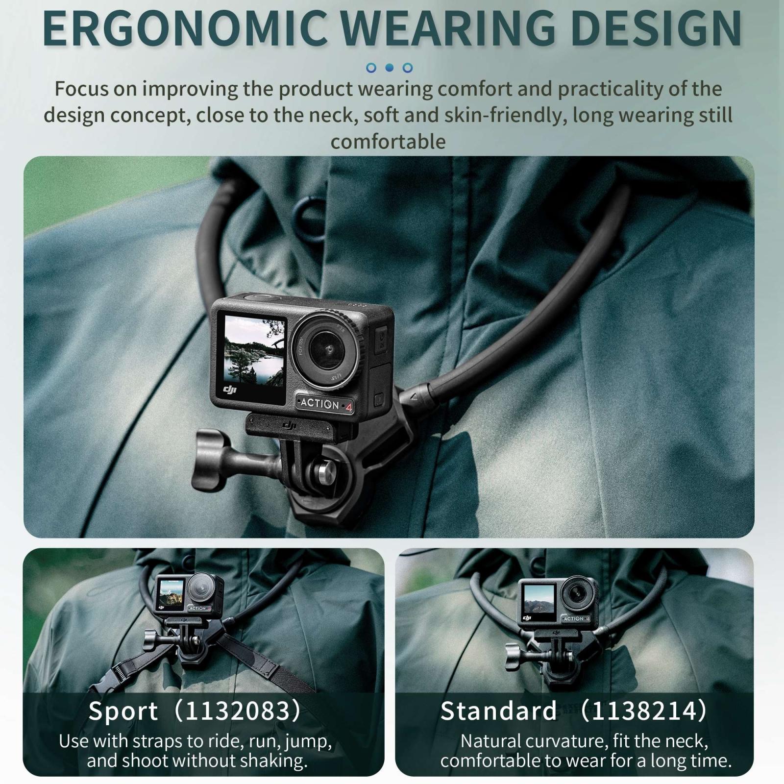 Adjustable Neck Vlog Bracket for Dji Gopro Insta360 Action Cameras and Smartphones Does Not Apply