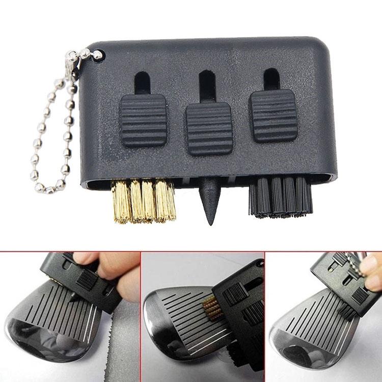 3-piece Portable Golf Groove Cleaning Brush - Black Does Not Apply